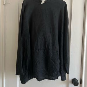 BRYN WALKER BLACK LINEN TOP M